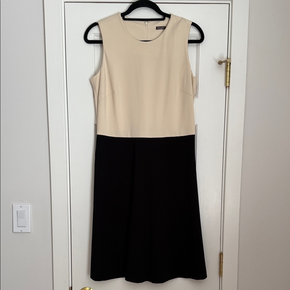 J. McLaughlin Black and Cream Midi Dress